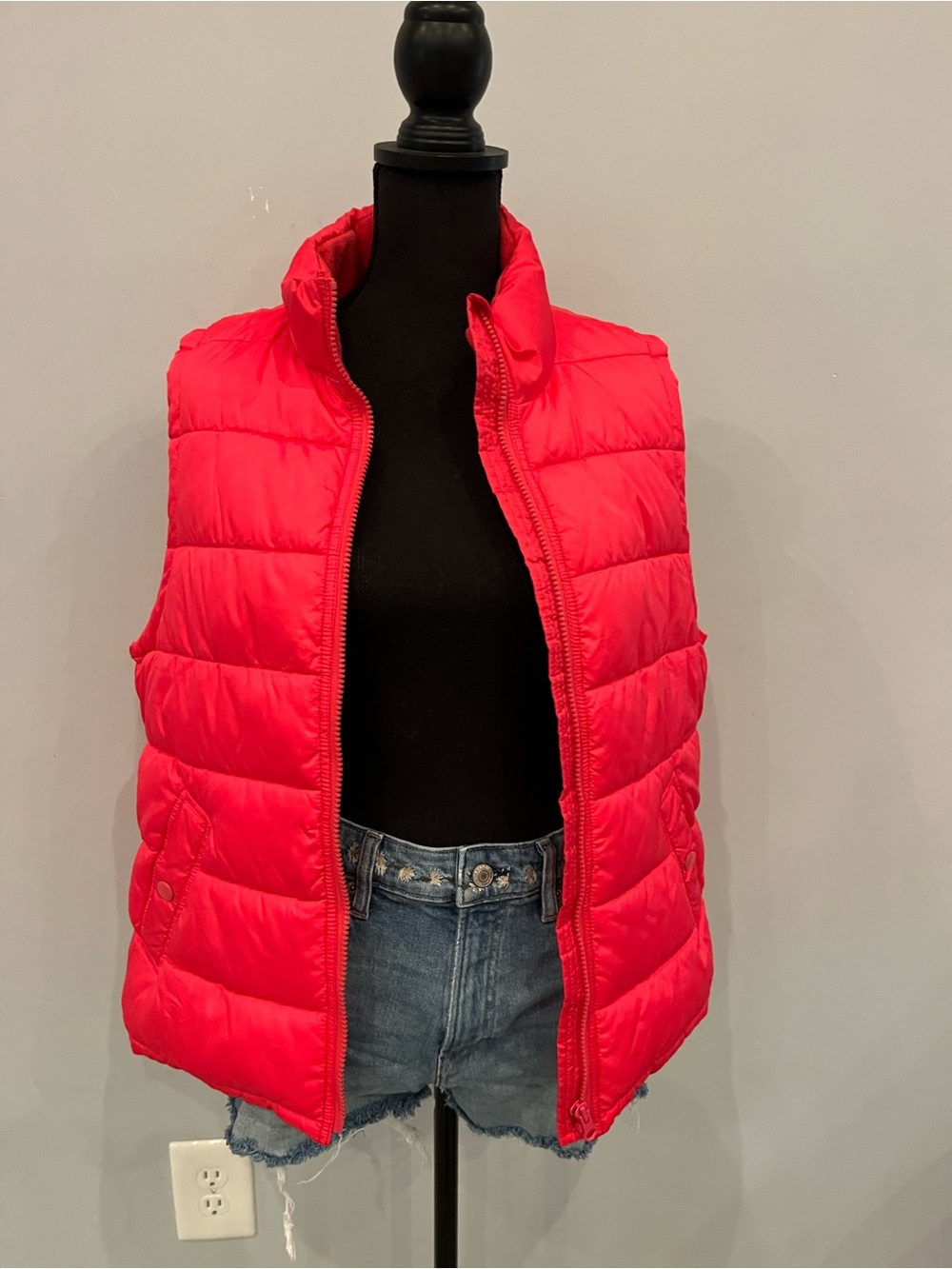 Aerie fit-Women's Quilted Puffer Vest - Pink